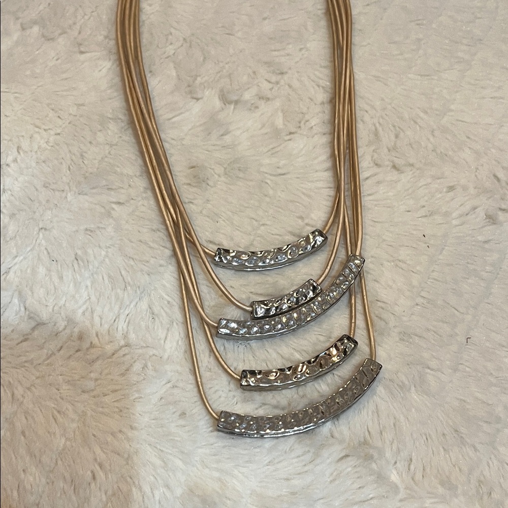 Lia Sophia Silver and Gold Multi-Strand Necklace